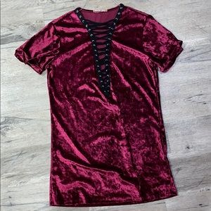 Maroon Velvet Dress